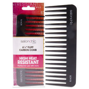 Fluff Carbon Comb High Heat Resistant 6.25 by SalonChic for Unisex - 1 Pc Comb